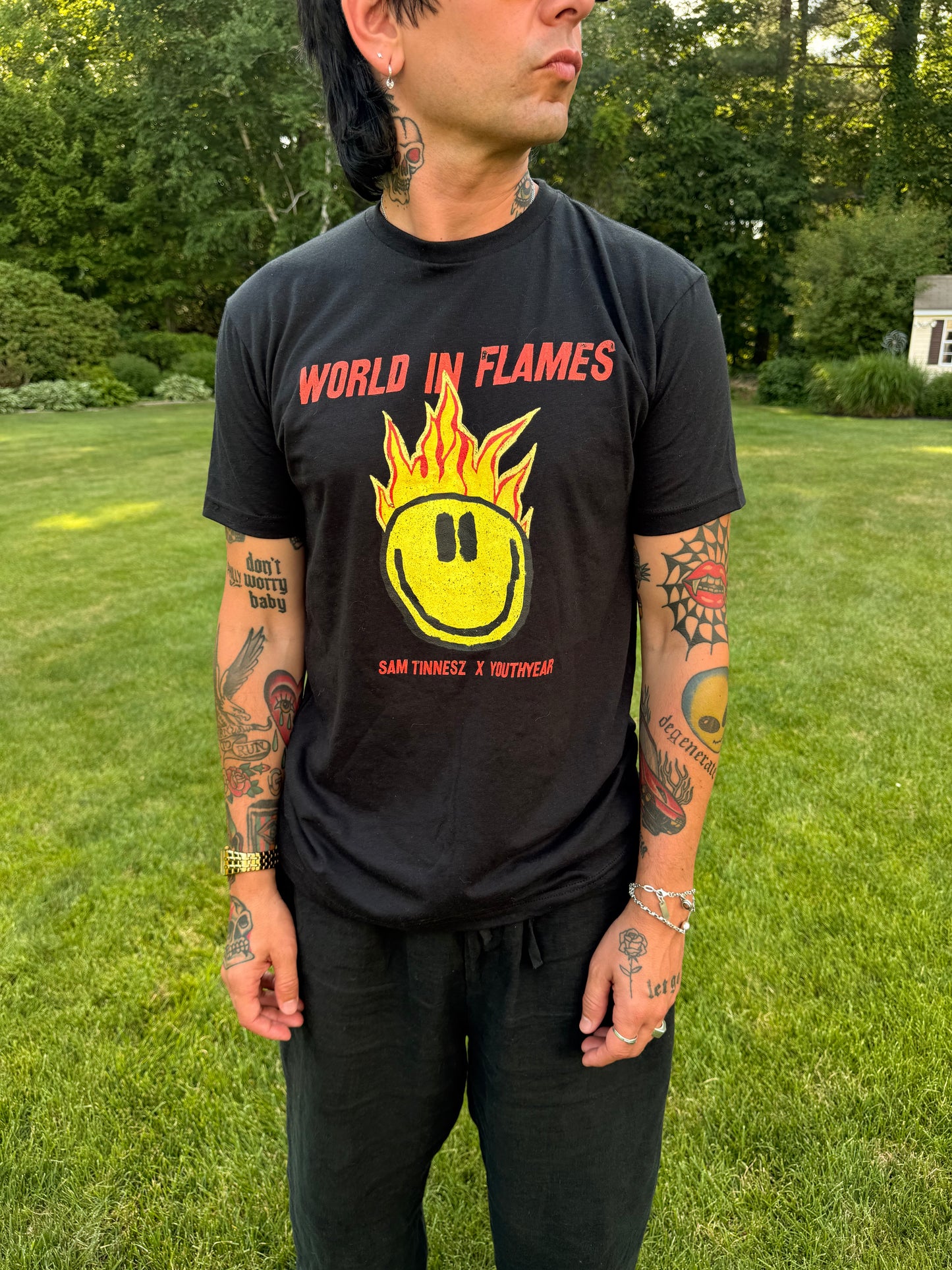 *Limited Edition* World In Flames Black Tee