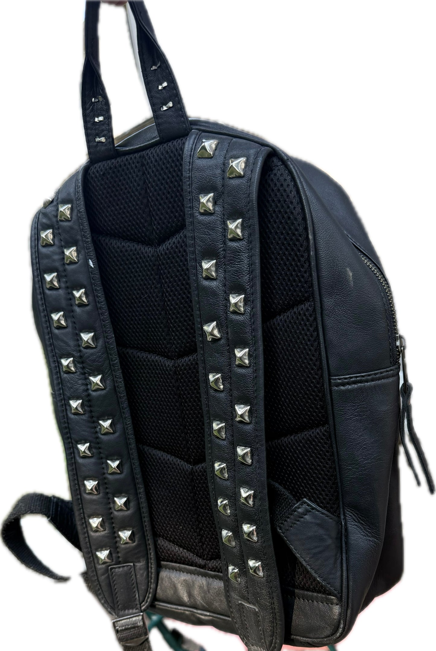 Leather Backpack Pink Skull