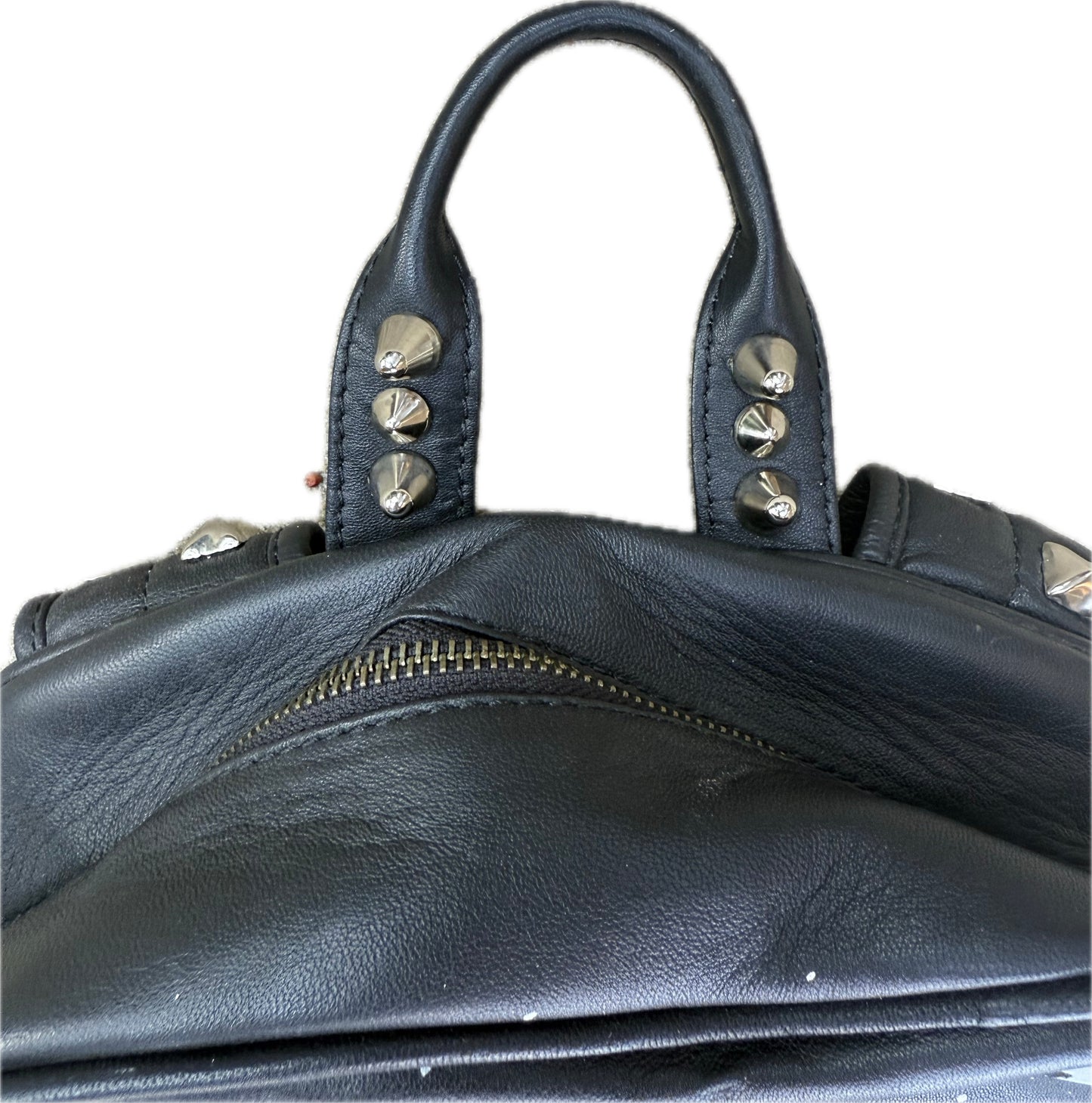 Leather Backpack Pink Skull